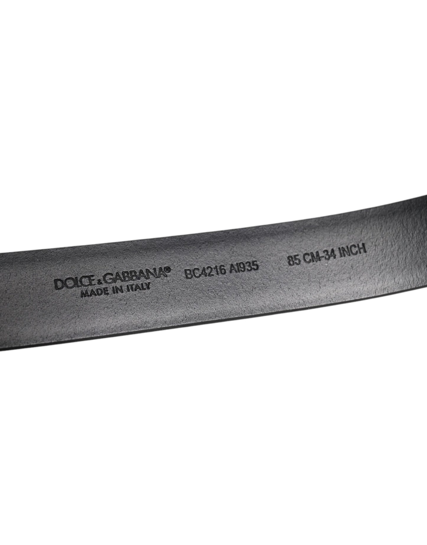 Dolce &amp; Gabbana – Schwarzer, glänzender Ledergürtel mit silberner Metallschnalle