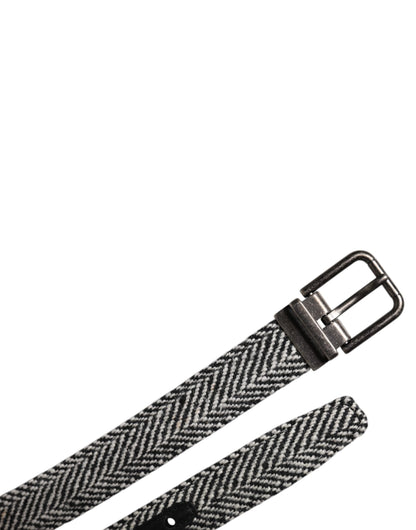 Dolce &amp; Gabbana – Gürtel mit Metallschnalle in Schwarz und Weiß, Silber