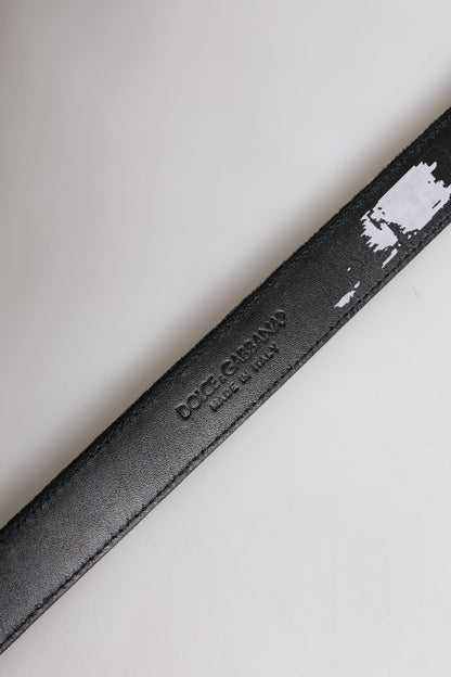Dolce & Gabbana Black Leather Metal Buckle Classic Belt
