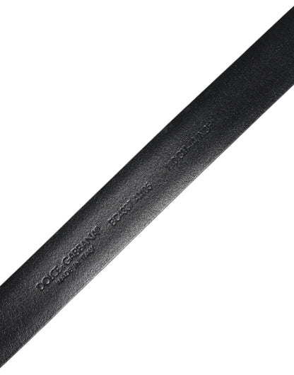 Dolce &amp; Gabbana – Schwarzer Gürtel aus massivem Leder mit klassischer Schnalle