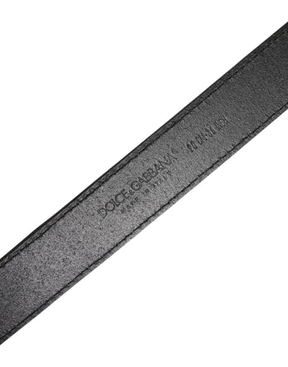 Dolce & Gabbana Brown Velvet Leather Logo Buckle Belt