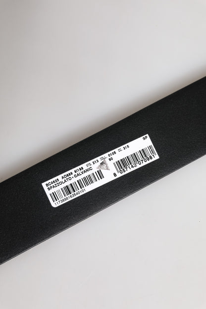 Dolce &amp; Gabbana – Schwarzer Ledergürtel mit DG-Logo-Schnalle