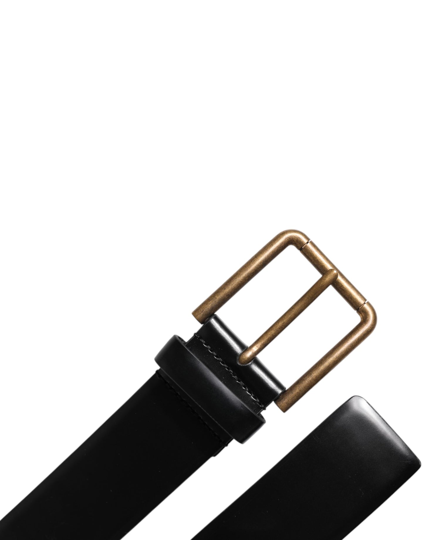 Dolce &amp; Gabbana – Schwarzer Ledergürtel mit DG-Logo-Schnalle
