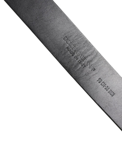 Dolce &amp; Gabbana – Klassischer Gürtel aus schwarzem Leder mit Metall-Logoschnalle