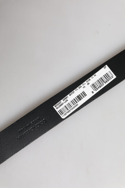 Dolce &amp; Gabbana Brauner Ledergürtel mit klassischer Metall-Logoschnalle