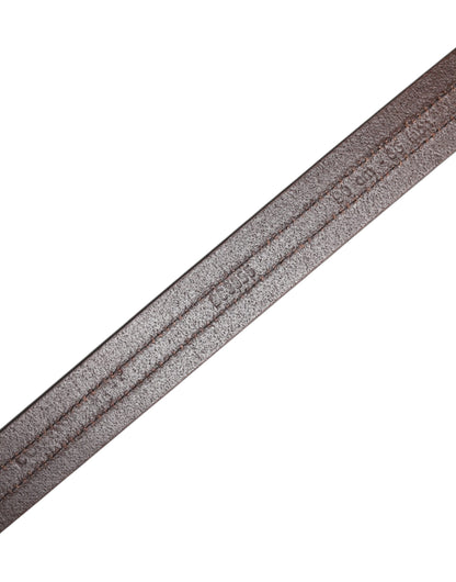 Dolce &amp; Gabbana – Burgunderfarbener Ledergürtel mit Metalllogo-Schnalle