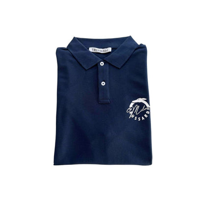 Trussardi Beachwear Blaues Poloshirt aus Baumwolle für Herren
