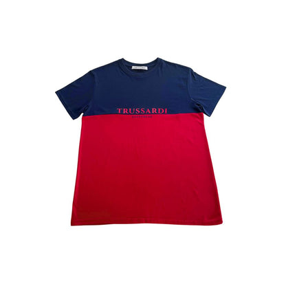 Trussardi Beachwear Rotes Herren-T-Shirt aus Baumwolle