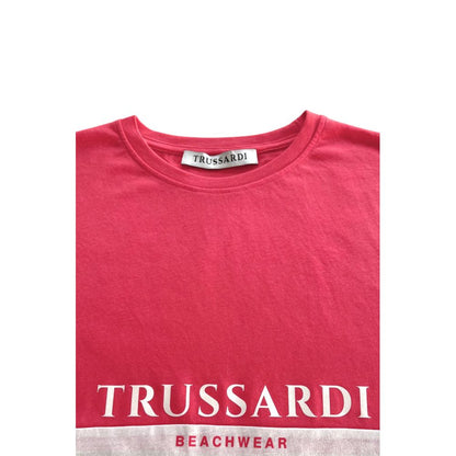 Trussardi Beachwear Weißes Baumwoll-T-Shirt für Herren