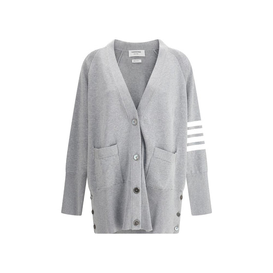 Thom Browne Graue Baumwoll-Strickjacke