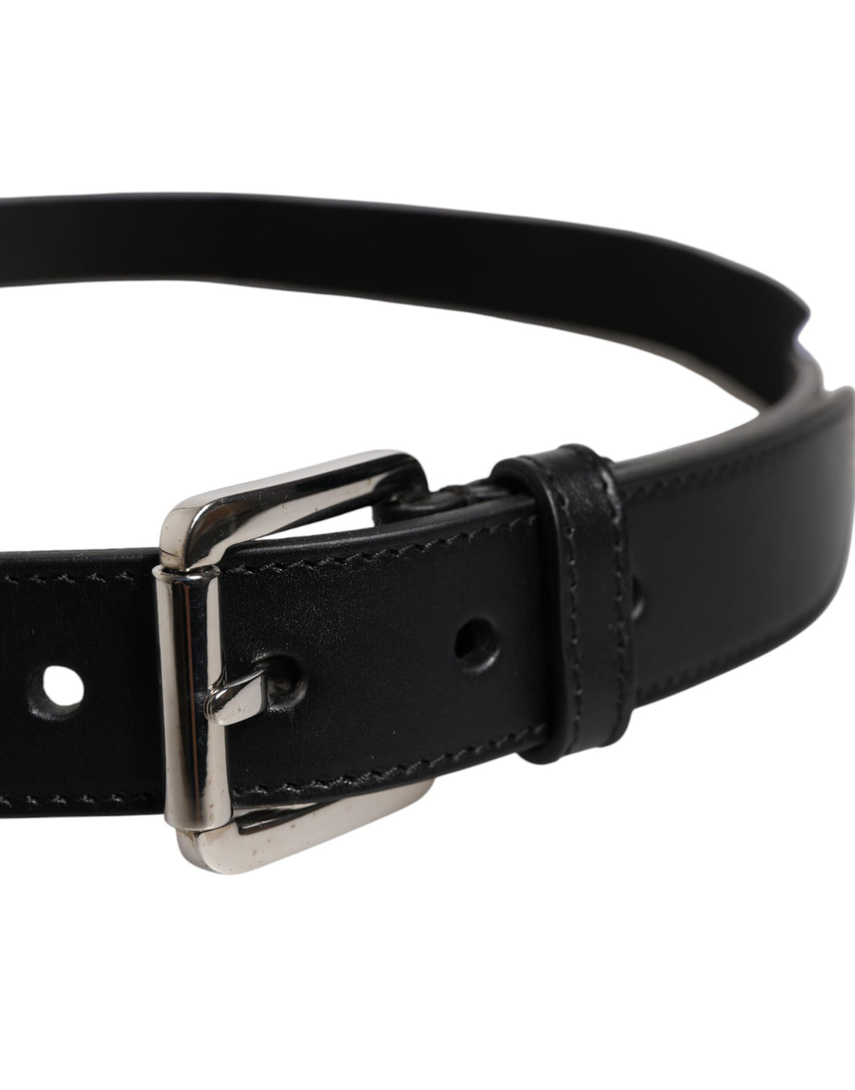 Dolce &amp; Gabbana Gürtel mit Metall-Logo-Schnalle in Schwarz und Weiß