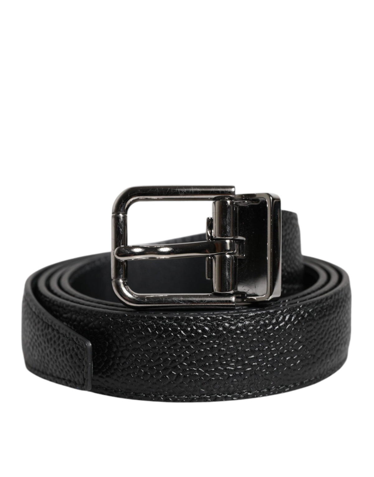 Dolce & Gabbana Schwarzer Gürtel aus Kalbsleder mit klassischer Metallschnalle