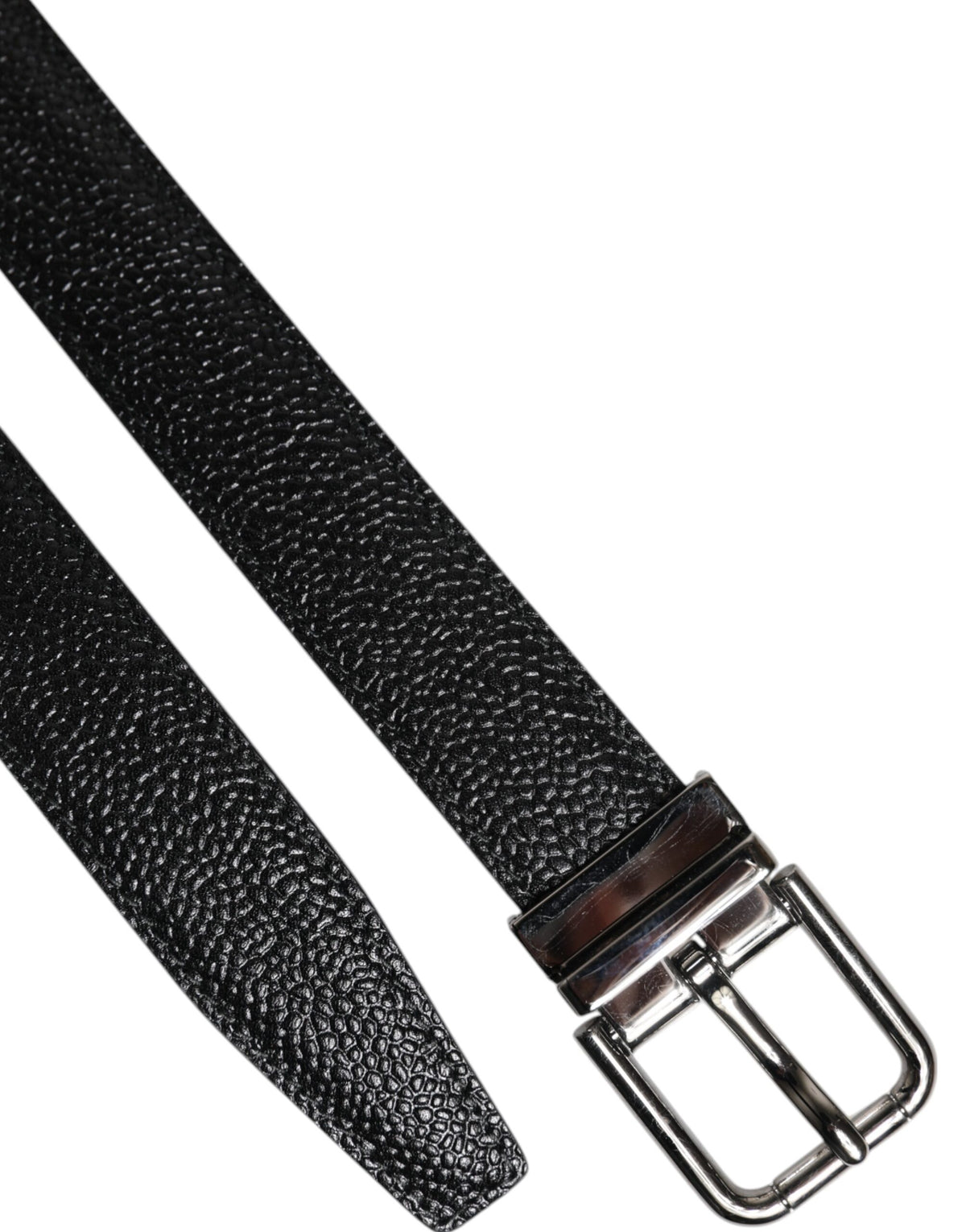 Dolce & Gabbana Schwarzer Gürtel aus Kalbsleder mit klassischer Metallschnalle