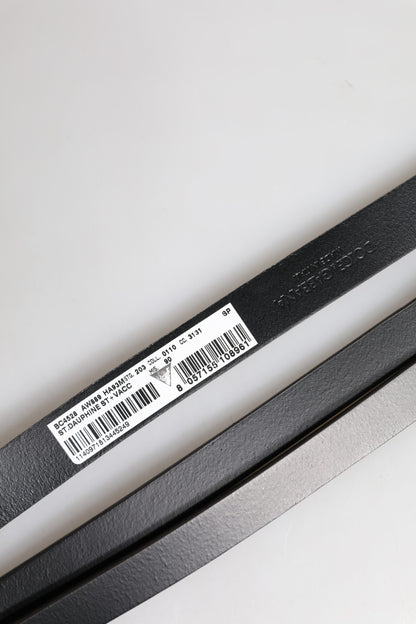 Dolce &amp; Gabbana Schwarzer Leoparden-Gürtel mit klassischer goldener Metallschnalle