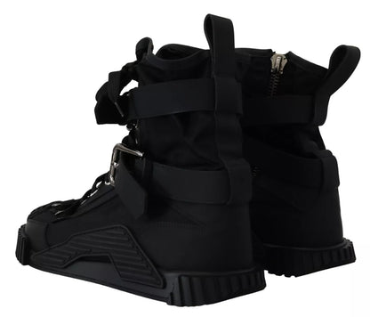Dolce &amp; Gabbana – Schwarze High-Top-Sorrento-Sneakers aus Nylon