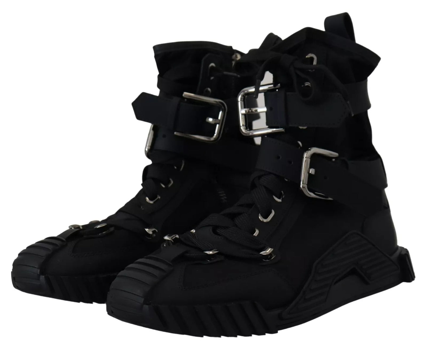 Dolce &amp; Gabbana – Schwarze High-Top-Sorrento-Sneakers aus Nylon