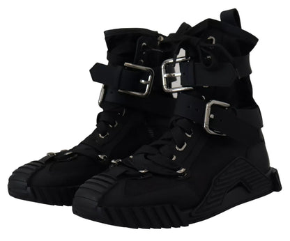 Dolce &amp; Gabbana – Schwarze High-Top-Sorrento-Sneakers aus Nylon