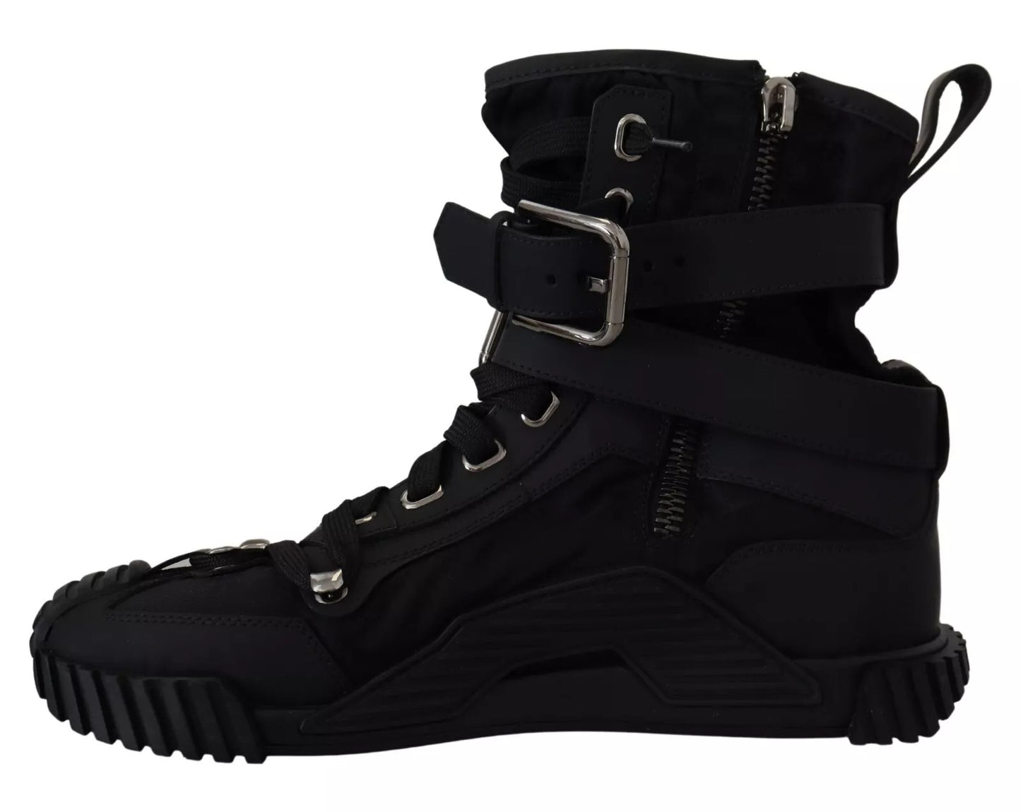Dolce &amp; Gabbana – Schwarze High-Top-Sorrento-Sneakers aus Nylon