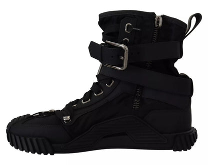 Dolce &amp; Gabbana – Schwarze High-Top-Sorrento-Sneakers aus Nylon