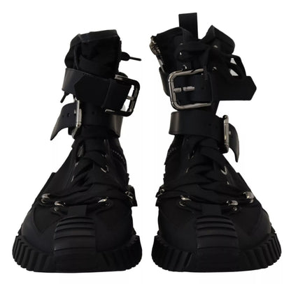 Dolce &amp; Gabbana – Schwarze High-Top-Sorrento-Sneakers aus Nylon