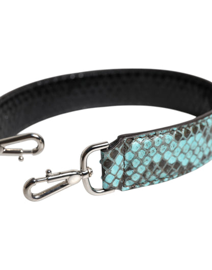 Dolce &amp; Gabbana Schwarz Blau Exotische Ledertasche Schultergurt