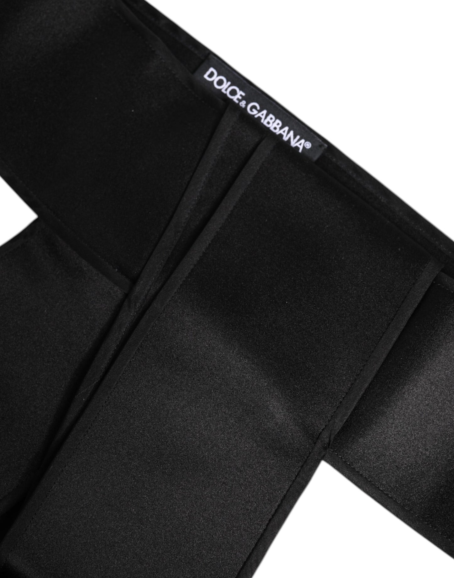 Dolce &amp; Gabbana – breiter Taillengürtel aus schwarzem Satin