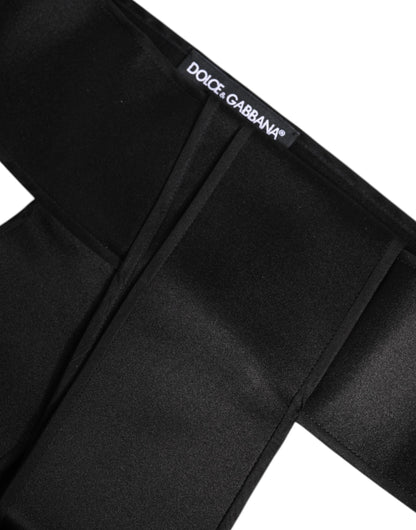 Dolce &amp; Gabbana – breiter Taillengürtel aus schwarzem Satin