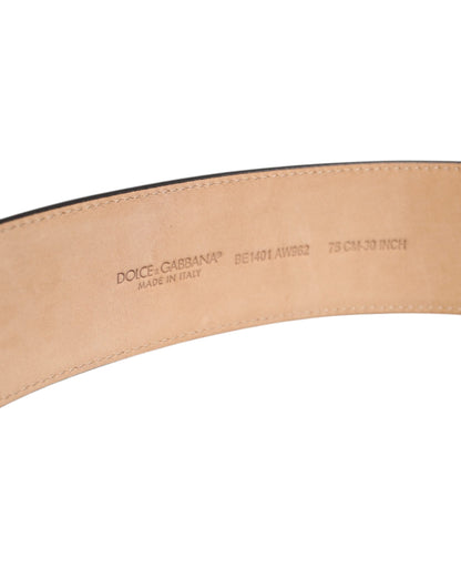 Dolce &amp; Gabbana – Brauner Gürtel mit Metallschnalle und Logogravur