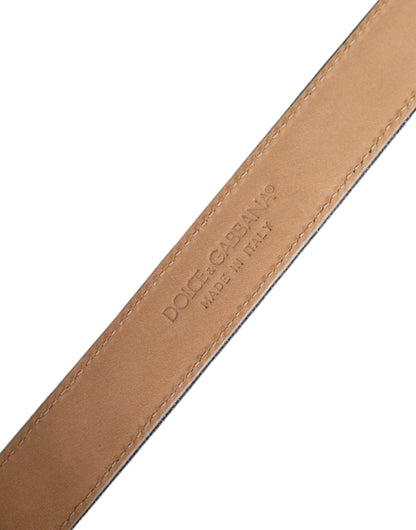 Dolce &amp; Gabbana Blue Denim Silber Logo Metall Taille Schnalle Gürtel