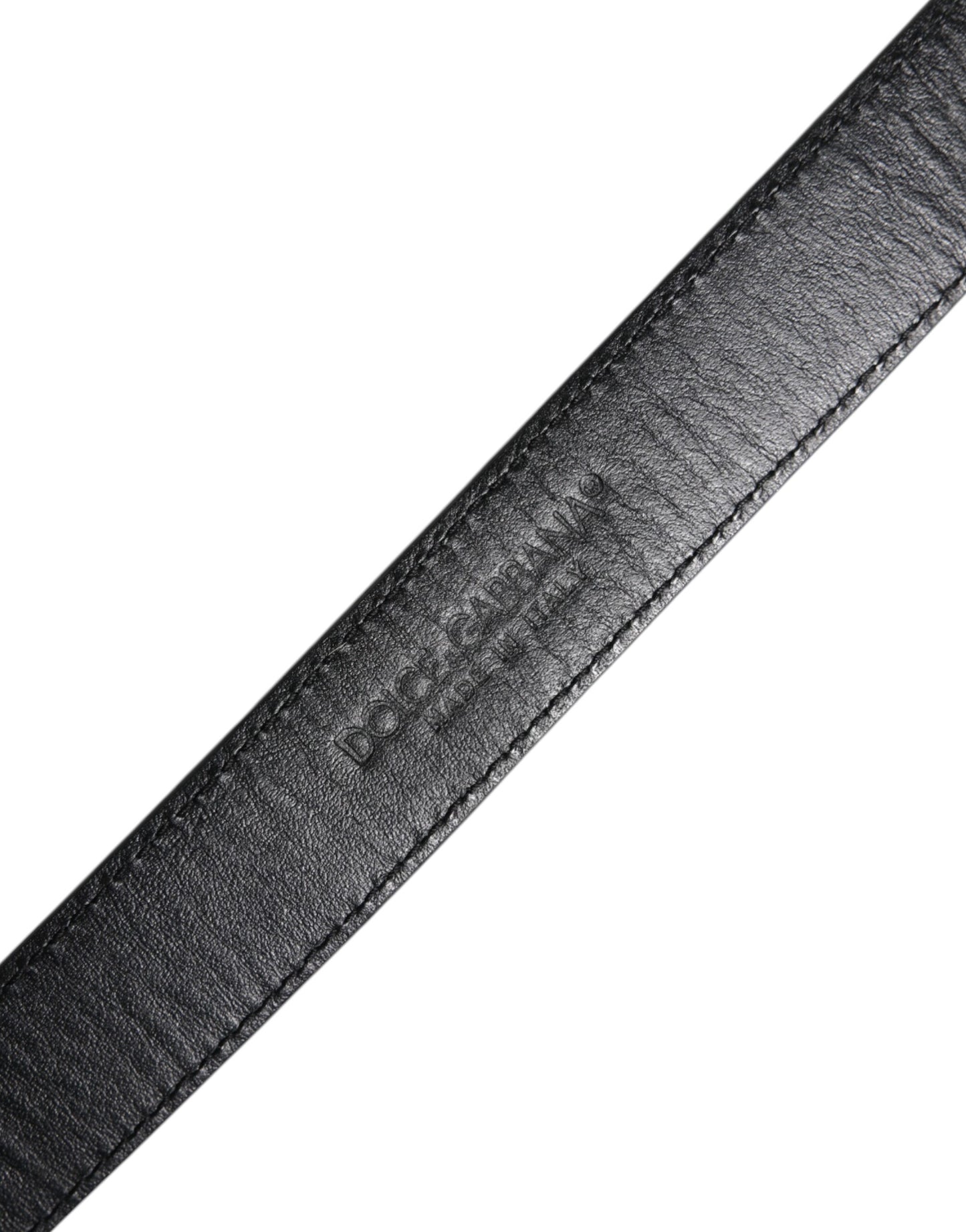 Dolce &amp; Gabbana Braun-weißer Ponyledergürtel mit Metallschnalle