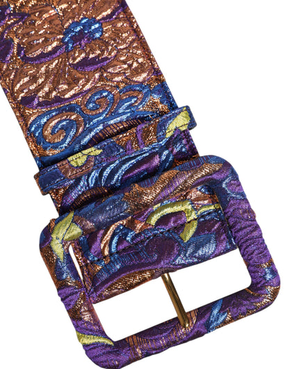 حزام دولتشي آند غابانا متعدد الألوان من الجاكار واللوركس ذو الخصر العريض