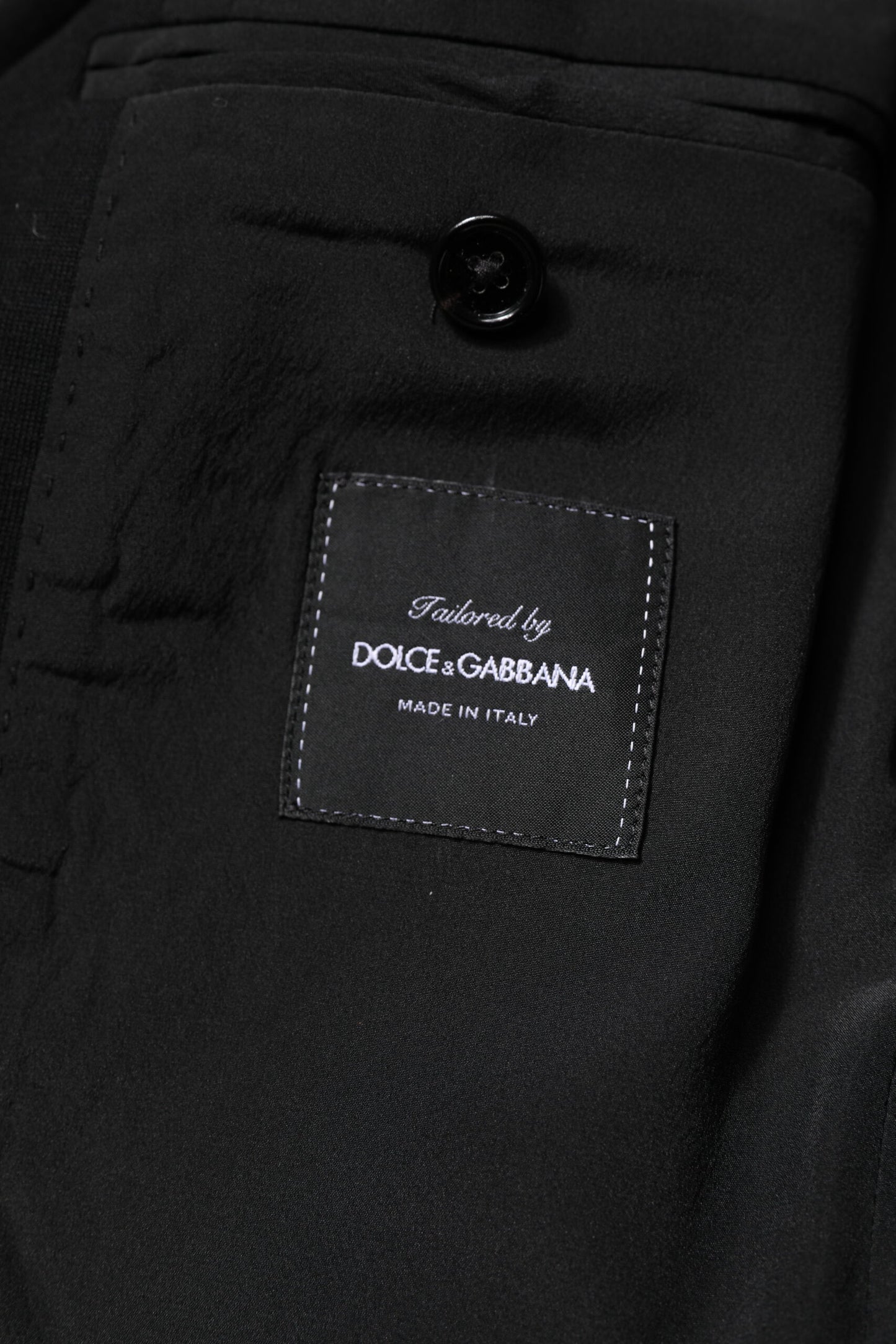 Dolce &amp; Gabbana – Schwarzer Slim Fit-Mantel aus Wolle, Blazer, Jacke, Anzug