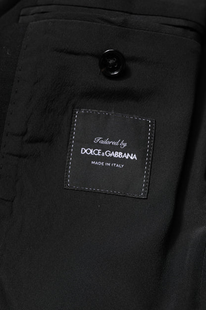 Dolce &amp; Gabbana – Schwarzer Slim Fit-Mantel aus Wolle, Blazer, Jacke, Anzug