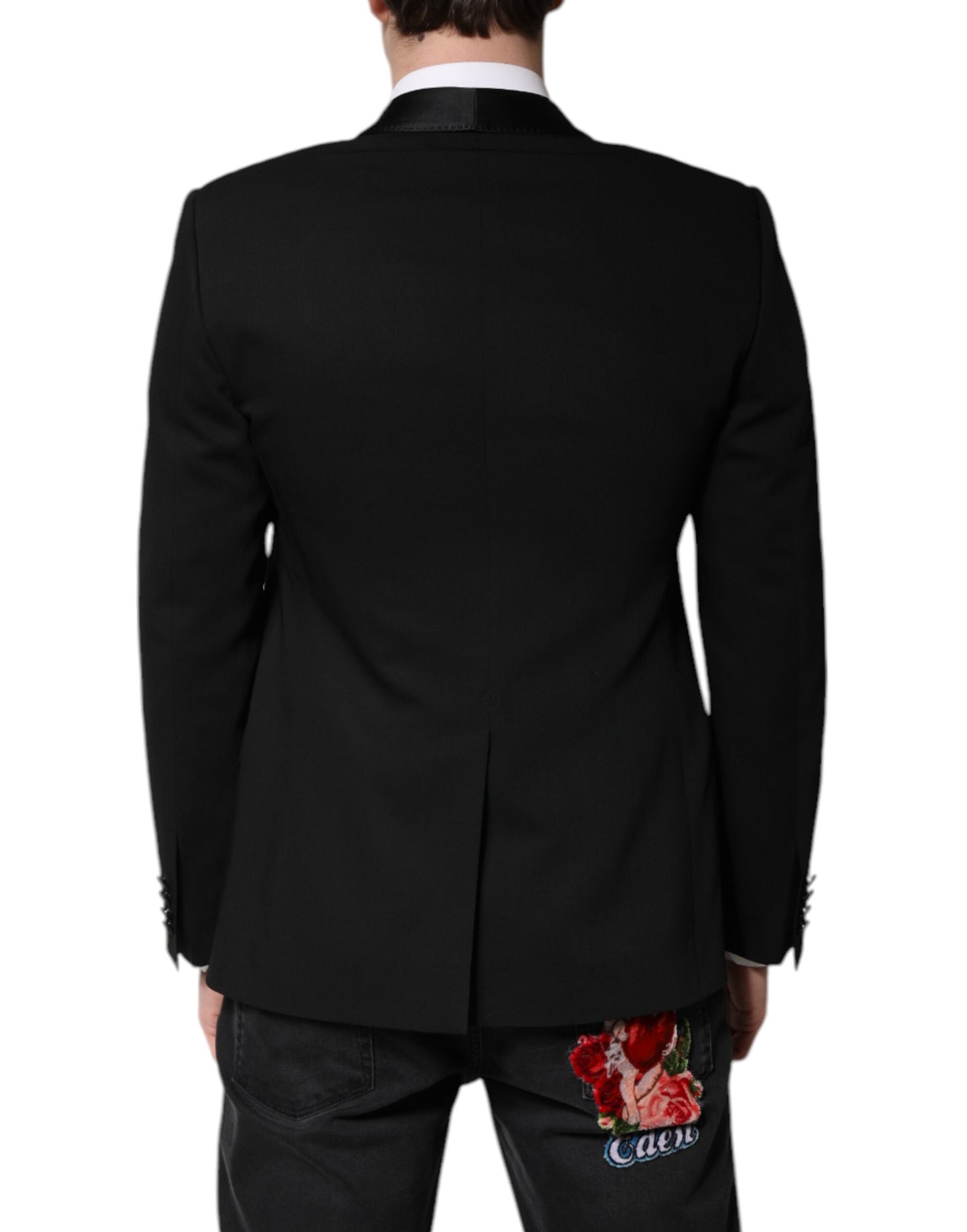 Dolce &amp; Gabbana Schwarzer einreihiger Herrenmantel MARTINI Blazer