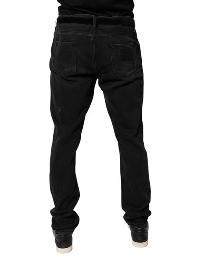 Dolce & Gabbana Black Cotton Skinny Men Denim Jeans