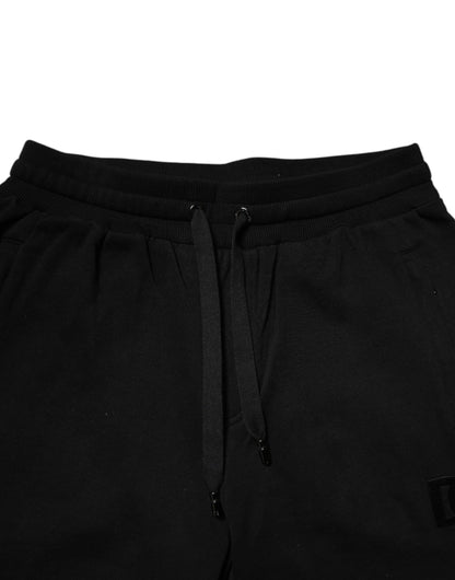 Dolce &amp; Gabbana – Schwarze Jogginghose aus Baumwolle mit mittlerer Taille
