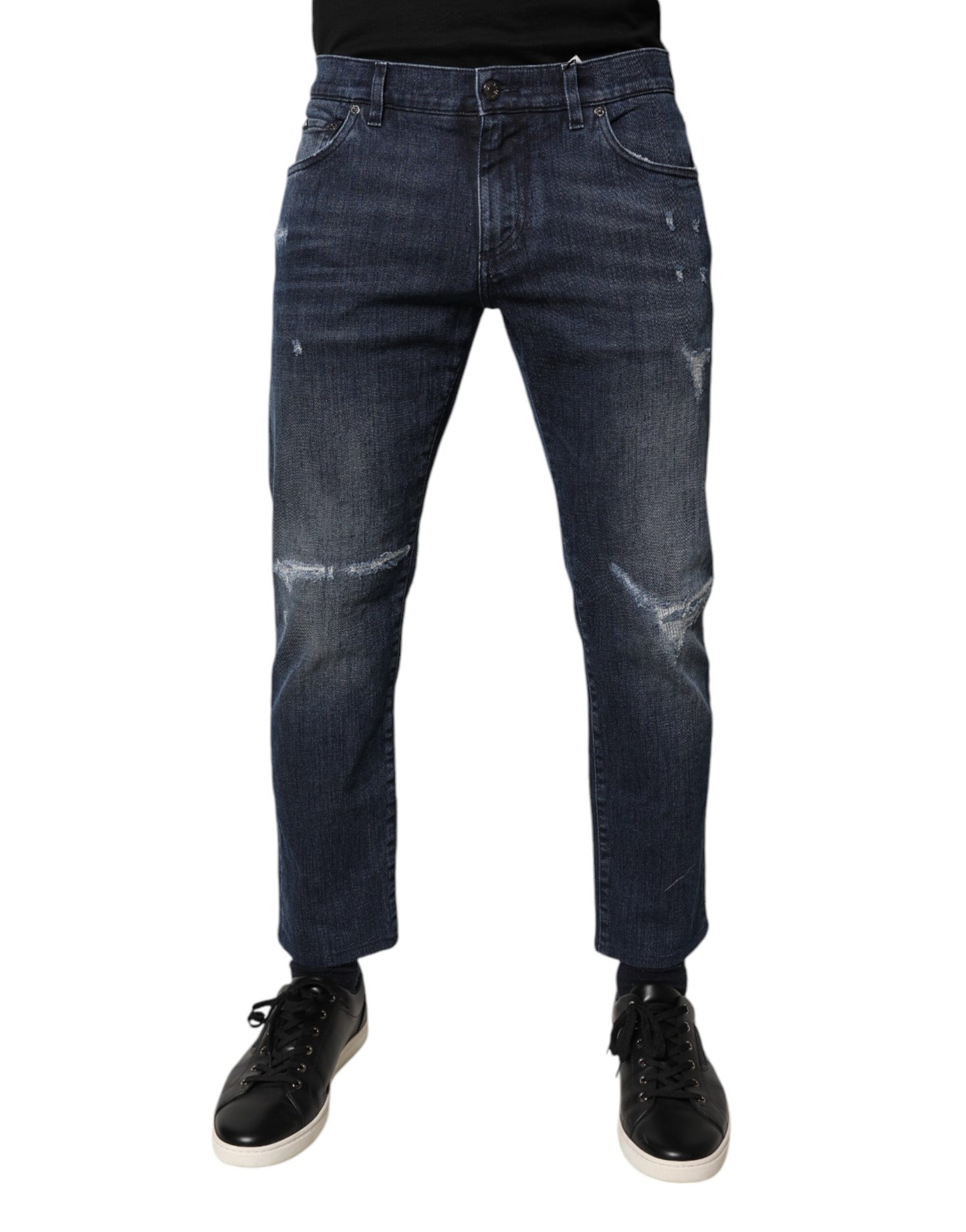 Dolce &amp; Gabbana Blaue Skinny Jeans aus Baumwollstretch für Herren
