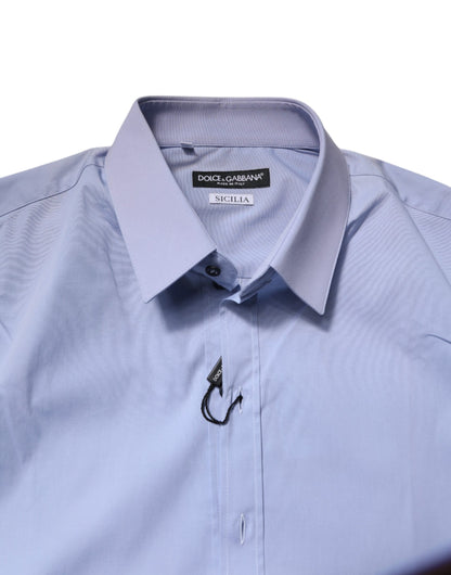 Dolce &amp; Gabbana – Hellblaues, formelles Baumwollhemd SICILIA