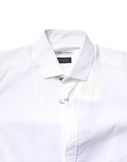 Daniele Alessandrini White Cotton Dress Formal Shirt
