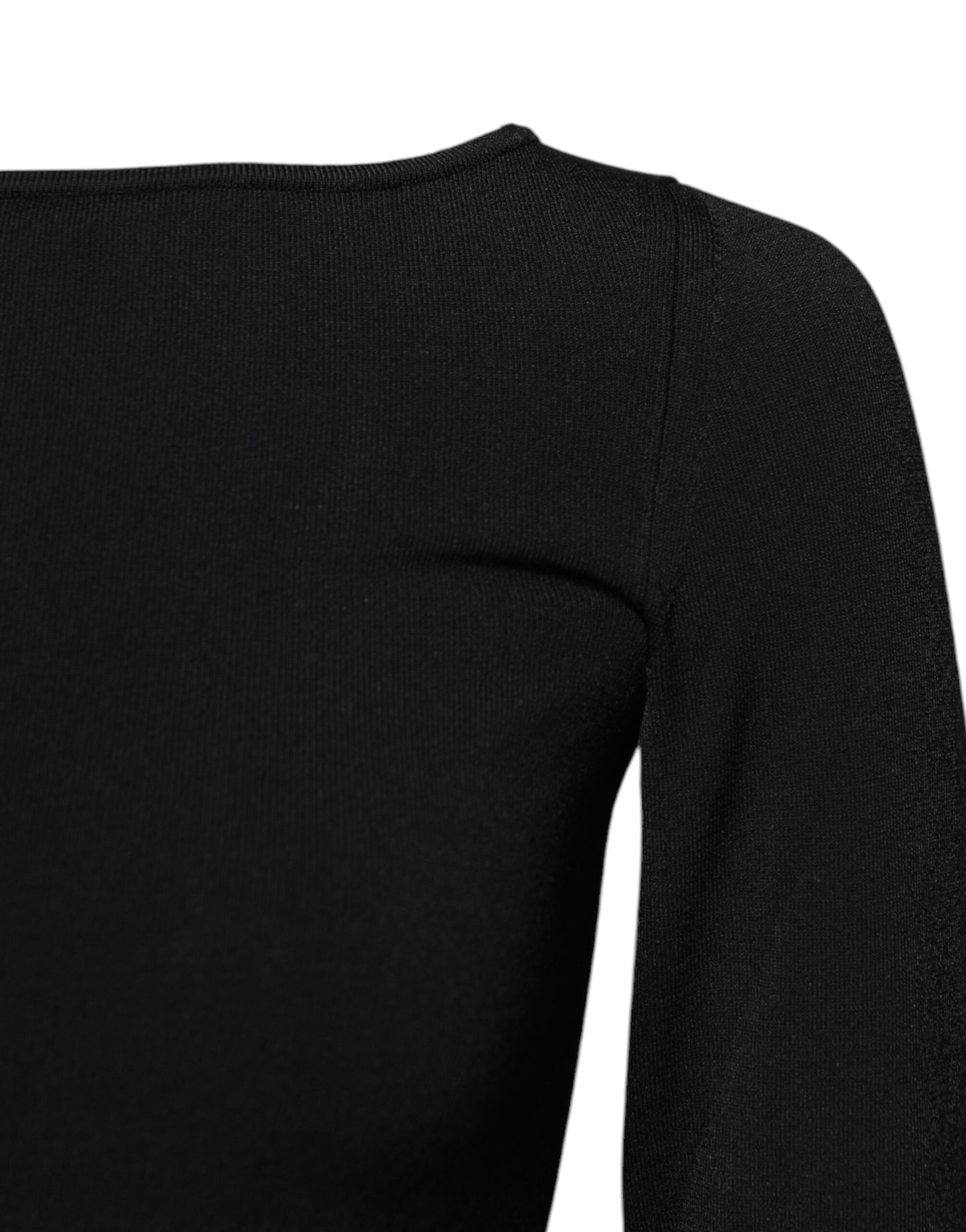 Dolce &amp; Gabbana – Schwarzes Viskose-Pullover-Oberteil mit langen Ärmeln