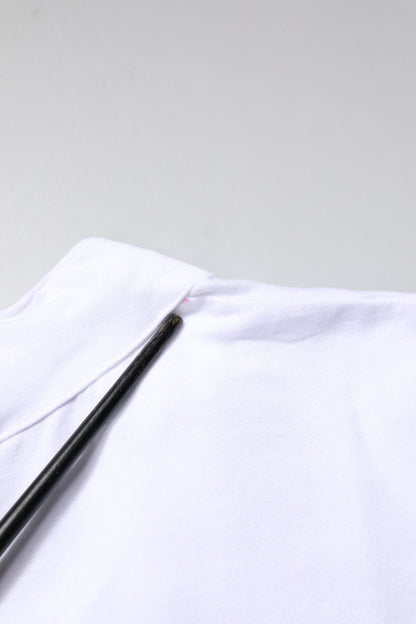 Dolce &amp; Gabbana Weißes T-Shirt aus Baumwolle mit Rundhalsausschnitt und Logo-Krone