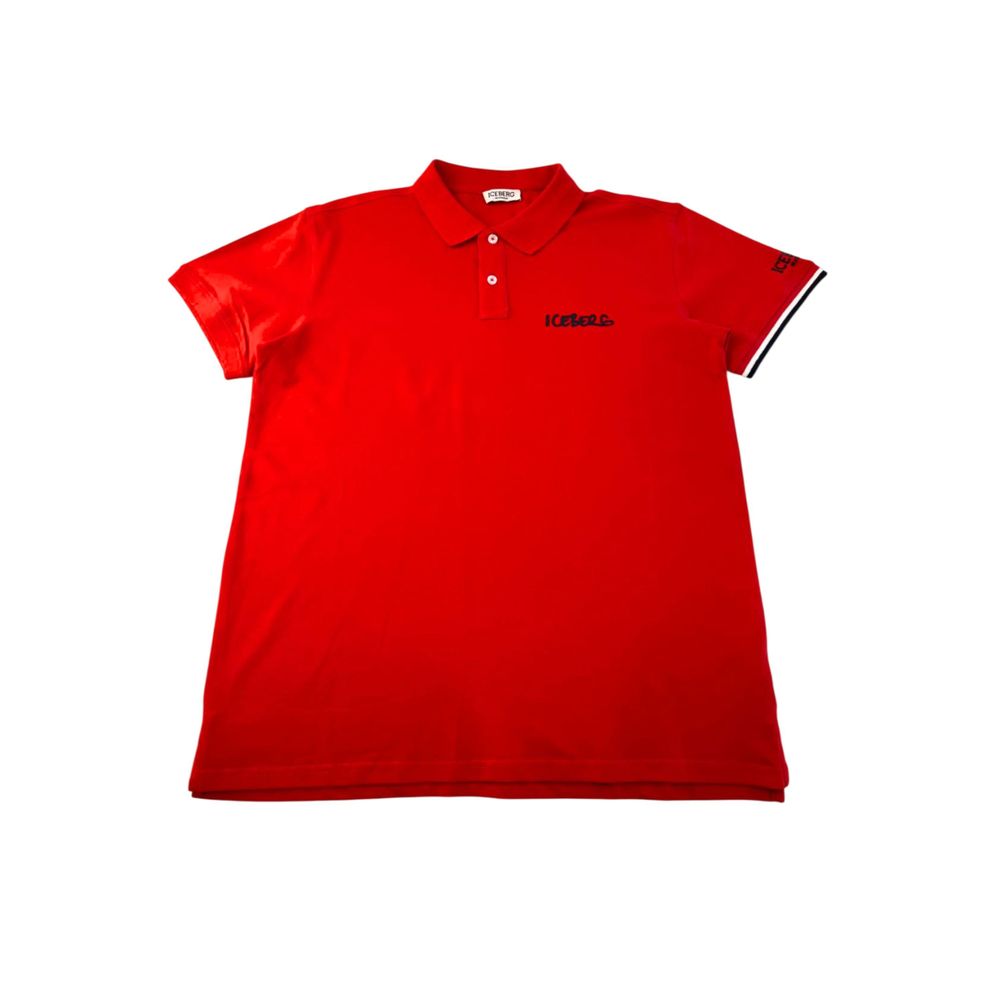 Iceberg Rotes Herren-Poloshirt aus Baumwolle