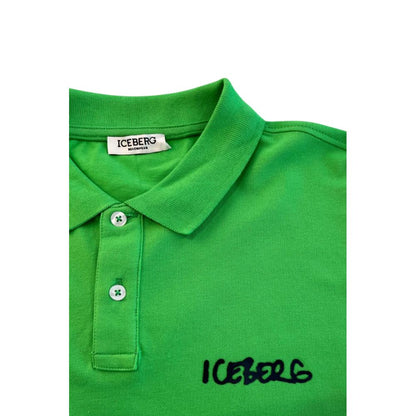 Iceberg Grünes Poloshirt aus Baumwolle für Herren