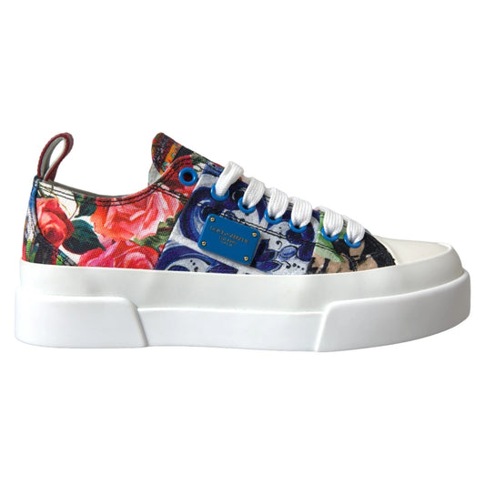 Dolce &amp; Gabbana Mehrfarbige Patchwork Low Top Sneakers Schuhe