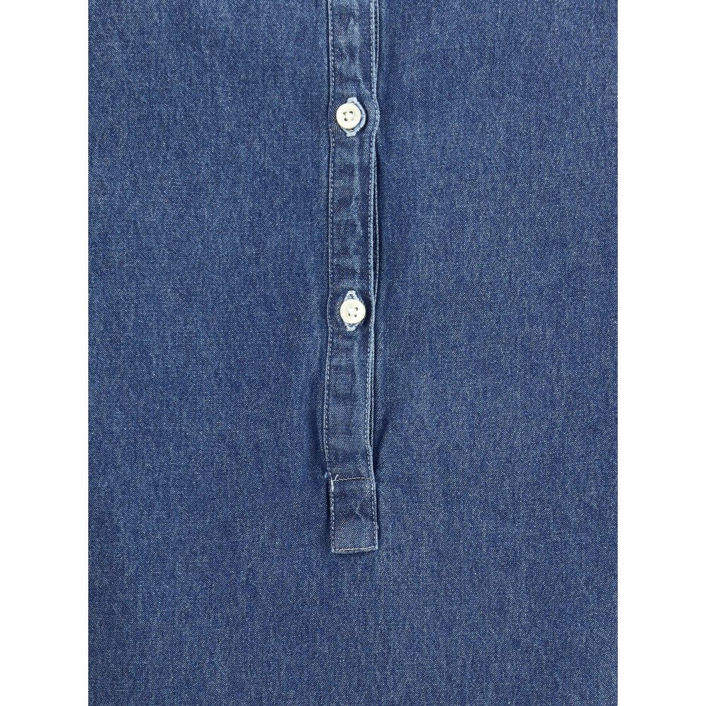 Deperlu blaues Baumwoll-Top