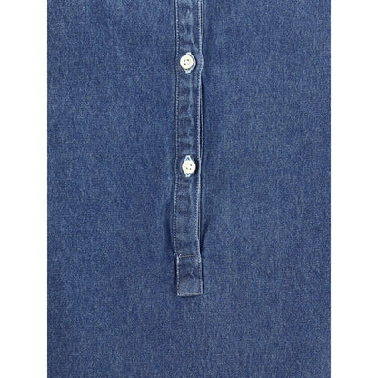 Deperlu blaues Baumwoll-Top