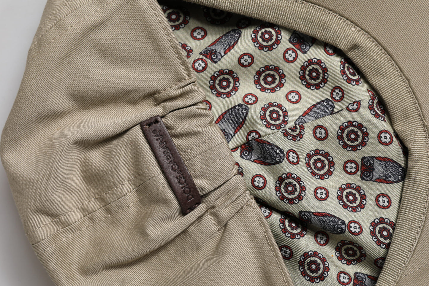 Dolce &amp; Gabbana Beige Baumwoll-Newsboy-Capello-Cabbie-Mütze