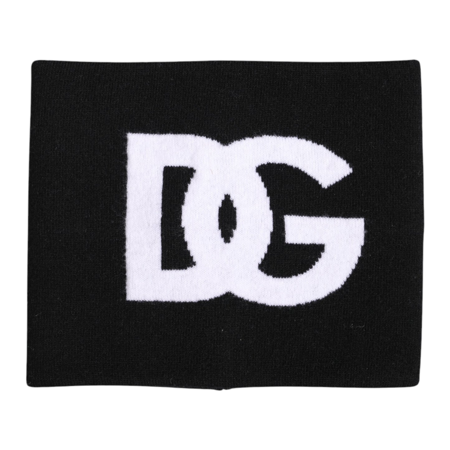 Dolce &amp; Gabbana – Gestrickter Halswärmer-Schal mit Logo-Print in Schwarz und Weiß