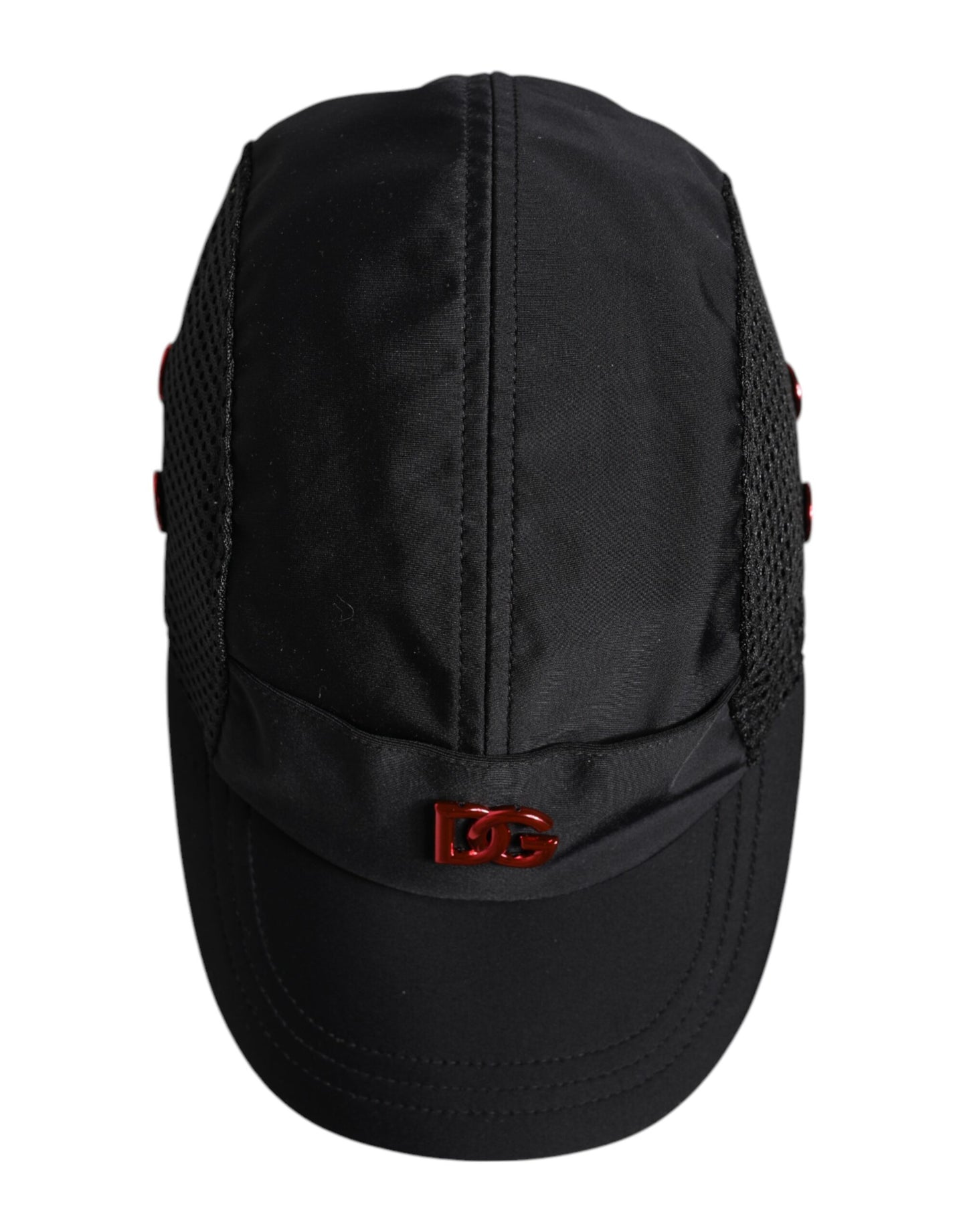 Dolce &amp; Gabbana – Schwarze Baseballkappe aus Nylon mit DG-Logo und 6 Paneelen