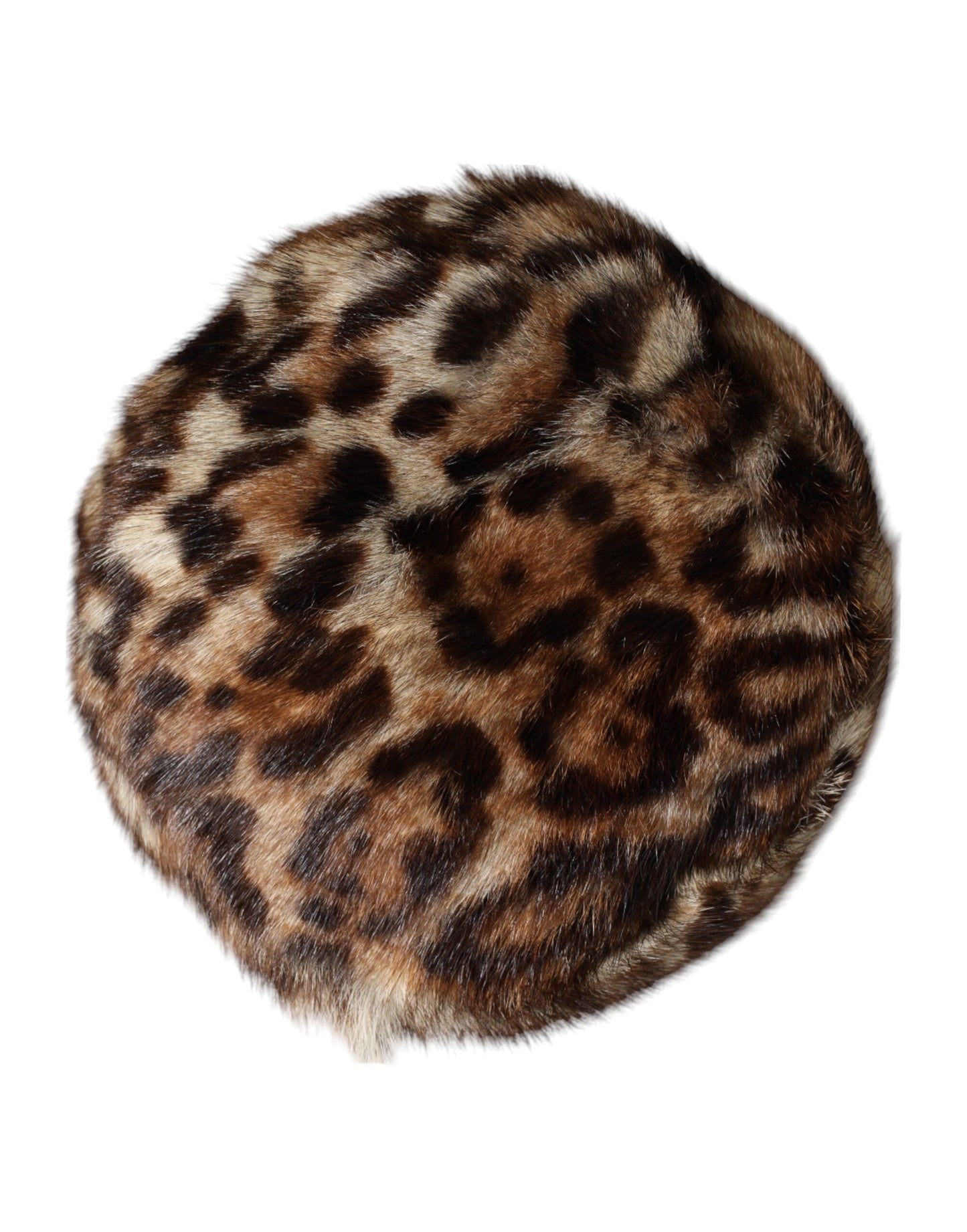 Dolce &amp; Gabbana Brauner Leoparden-Faux-Fur-Bucket-Hut für Damen